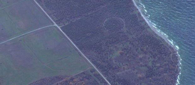 Ring shape in a field as seen from the air near Point Petre. 