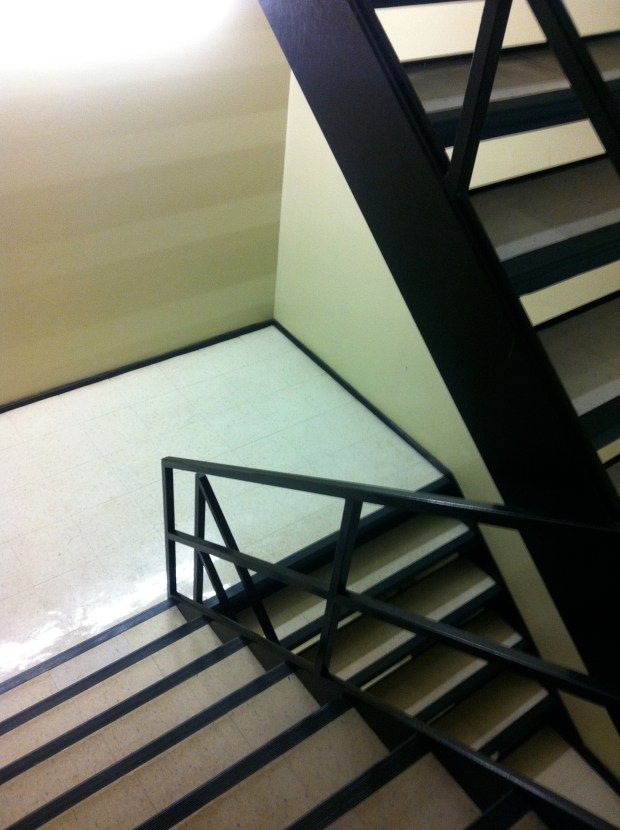 The Podium building's exit stairwells from the theatre to street level.