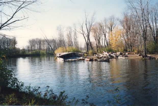 Another 1990 view of the ship. Note ship's contents and equipment strewn on shore. (photo Jane Morris)