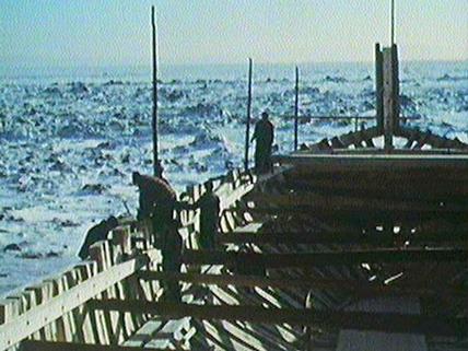 Building the hull of the Jean Richard in the winter of 1959.