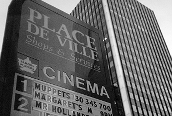 The theatre's marquee sign on its last day March 18 1996.