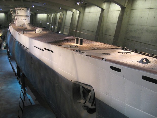 Captured German U-boat U-505 that was towed down the St. Lawrence River and through the Great Lakes in 1954 to Chicago.