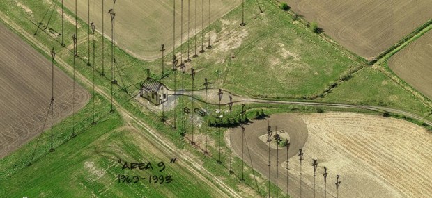 A concept sketch showing how Area 9 may have looked when in operation overtop the area as it looks today.