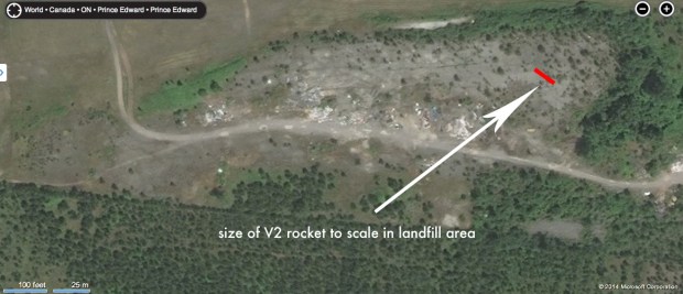 The landfill area at Camp Picton as it looks today. The lost V-2 rocket could very well lie below its surface.