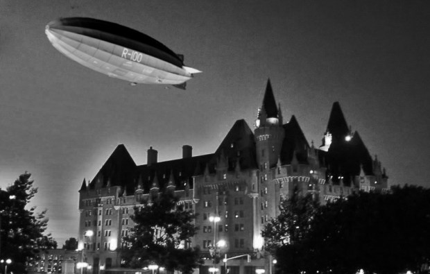 How the R100 may have looked as it hovered over the Chateau Laurier on the night of August 10 1930.