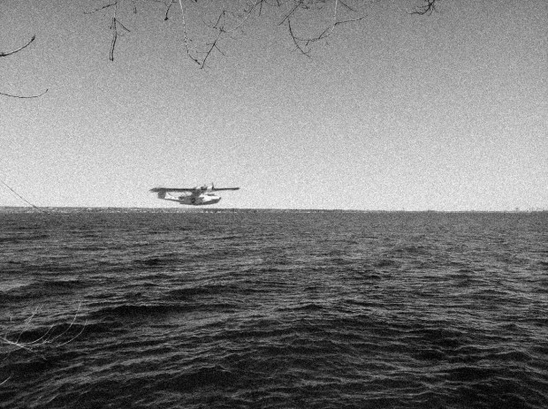 A concept image showing the section of the Ottawa River and the Canso that was flying over it in 1945 (looking east from Shirley's Bay shore line)