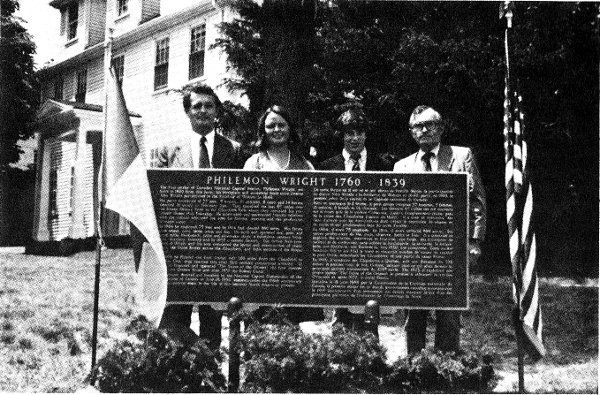 In 1980 a plaque, the largest free standing cast plaque in North America, was unveiled by the NCC and US State representative's in Wright's hometown of Woburn, Mass.
