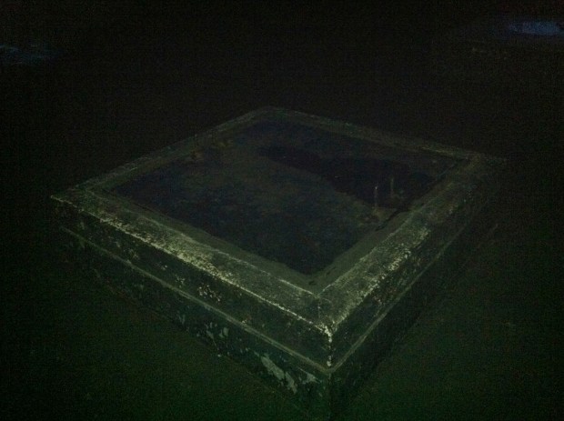 One of four hatches on the roof of the bunker.