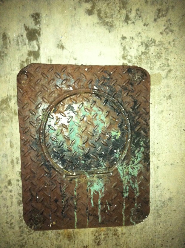 One of the many odd hatches on the bunker.