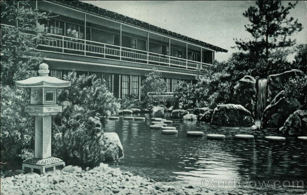 Original postcard of the Talisman central Japanese Garden...