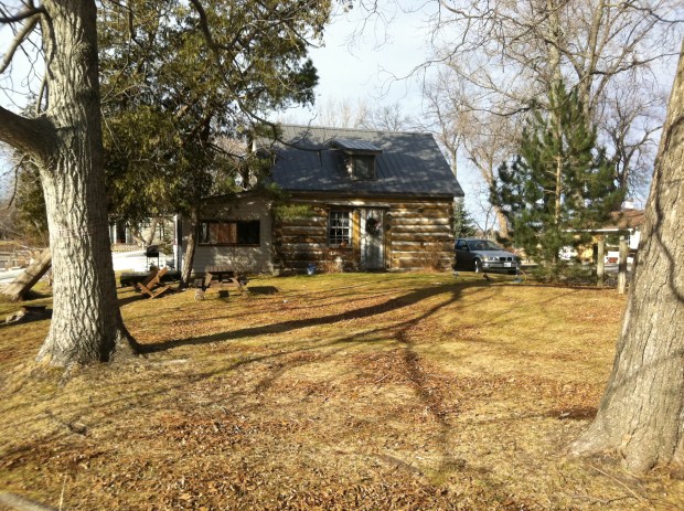 Exactly where it is supposed to be is the cabin that is also shown on the old map as a black dot...