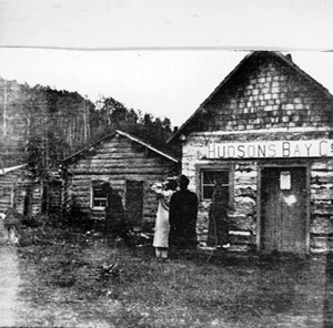 A typical Hudson's Bay Trading Post in the 1800's.