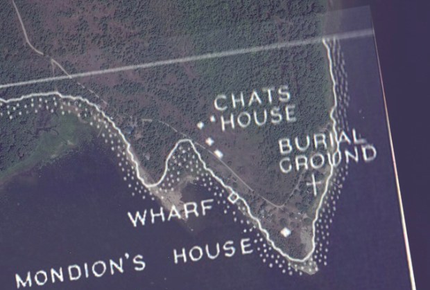 Another map from 1845 indicates where Mondion's original 1786 house would have been.