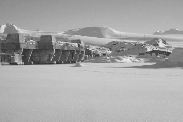 A concrete Nazi bunker constructed on Antarctica contains secrets yet to be exposed. (Note: fictional composite photo)