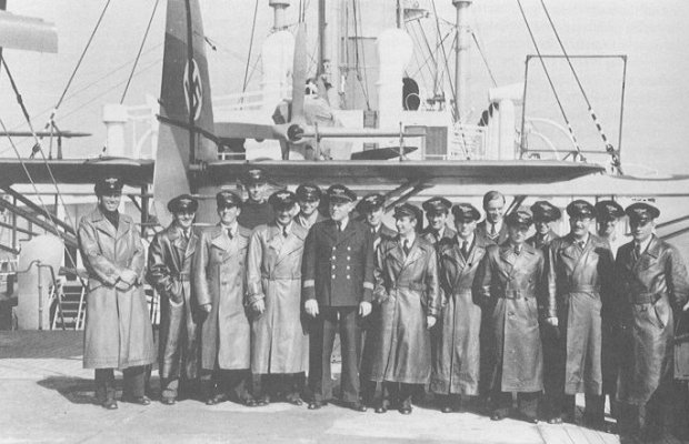 The Nazi Antarctica expedition members aboard the Lufthansa ship during the 1939 operation. 